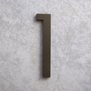 modern house numbers 1 in bronze